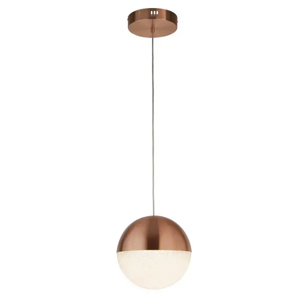 Image of Marbles LED Pendant Copper, Crushed Ice Shade