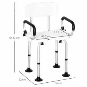 Image of Homcom Adjustable Shower Stool With Suction Foot Pads White