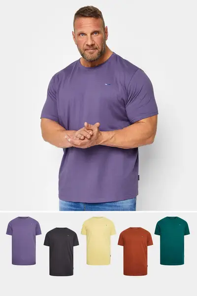 Image of BadRhino 5 Pack Essential T-Shirts Purple