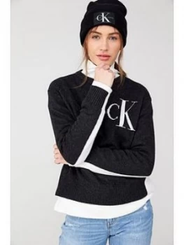 Image of Calvin Klein Jeans Logo Archive Sweater - Grey