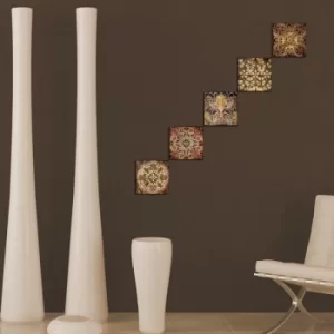 Image of UTB31 Brown Green Red Blue Decorative MDF Painting (5 Pieces)