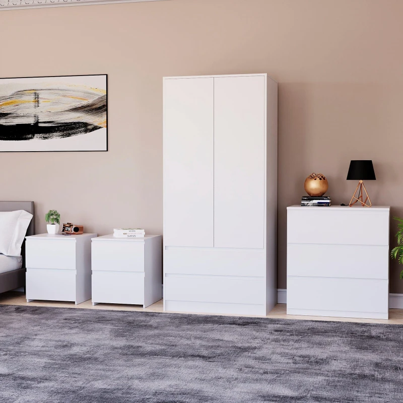 Image of Lassic Vida Designs 4 Piece Denver Bedroom Set 1 White unisex One Size