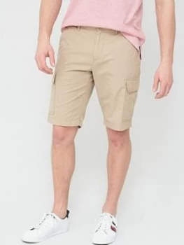 Image of Tommy Hilfiger John Light Twill Cargo Shorts - Khaki, Size 38, Men