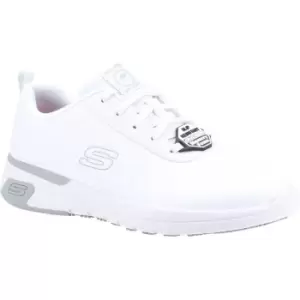 Image of Skechers Womens/Ladies Marsing Gmina Slip Resistant Leather Trainers (4 UK) (White) - White