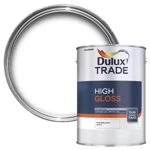 Image of Dulux Trade Pure Brilliant White High Gloss Metal & Wood Paint, 5L
