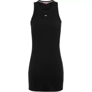 Image of Tommy Jeans Tommy Jeans Essential Rib Tank Bodycon Dress - Black