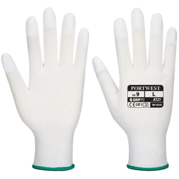 Image of Portwest A121WHRS - sz S PU Fingertip Glove - White