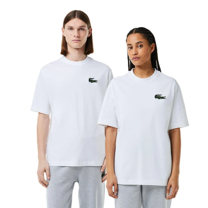 Image of Lacoste Croc Logo T-Shirt White unisex 2XS