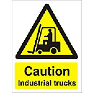 Image of Warning Sign Industrial Trucks Plastic 40 x 30 cm