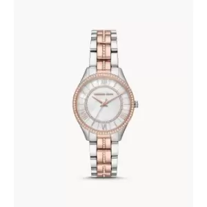 Image of Michael Kors Womens Lauryn Three-Hand Two-Tone Stainless Steel Watch - 2-Tone