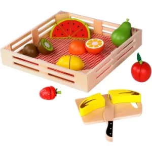 Image of Cutting Fruits with Basket Wooden Playset