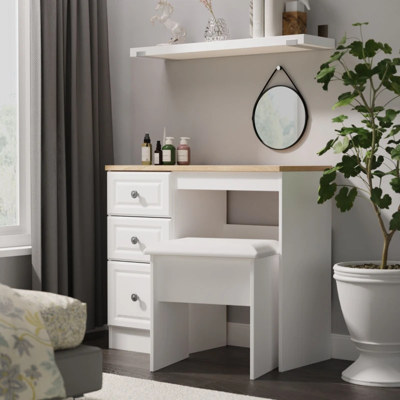 Image of Welcome Furniture Ready Assembled Norfolk Vanity In White Ash & Bardolino Oak, White NOR031WABO