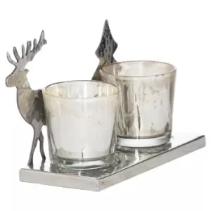 Image of Silver Two Tealight Holder
