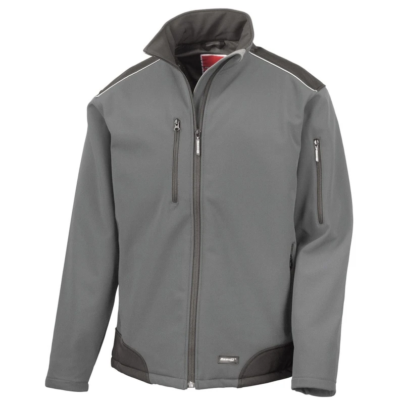 Image of Result Result Men Ripstop Soft Shell Jacket in Grey Size: Small Grey S Male 5063527389183