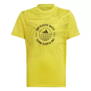 Image of adidas UNITEFIT AEROREADY Run for the Oceans T-Shirt (Gen - Impact Yellow / Shadow Navy