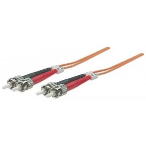 Image of Intellinet Fibre Optic Patch Cable Duplex Multimode ST/ST 50/125 m OM2 20m LSZH Orange Fiber Lifetime Warranty