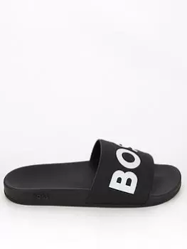 Image of BOSS Aryeh Slider, Black/White, Size 41, Men