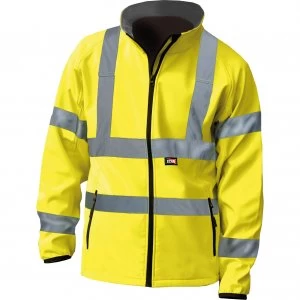 Image of Scan Hi Vis Soft Shell Jacket Yellow M
