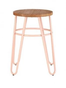 Image of Premier Housewares District Hairpin Stool- Pink/Elm
