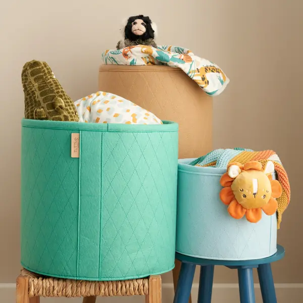 Image of Tutti Bambini Set of 3 Felt Nursery Storage Baskets Tutti Bambini Run Wild