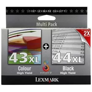 Image of Lexmark 44XL Black & 43XL Tri Colour Ink Cartridge