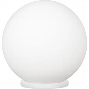 Image of EGLO ES/E27 Rondo Satin Nickel Opal Glass Table Light 60W - 85264