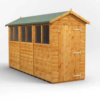 Image of 12x4 Power Apex Garden Shed - Brown