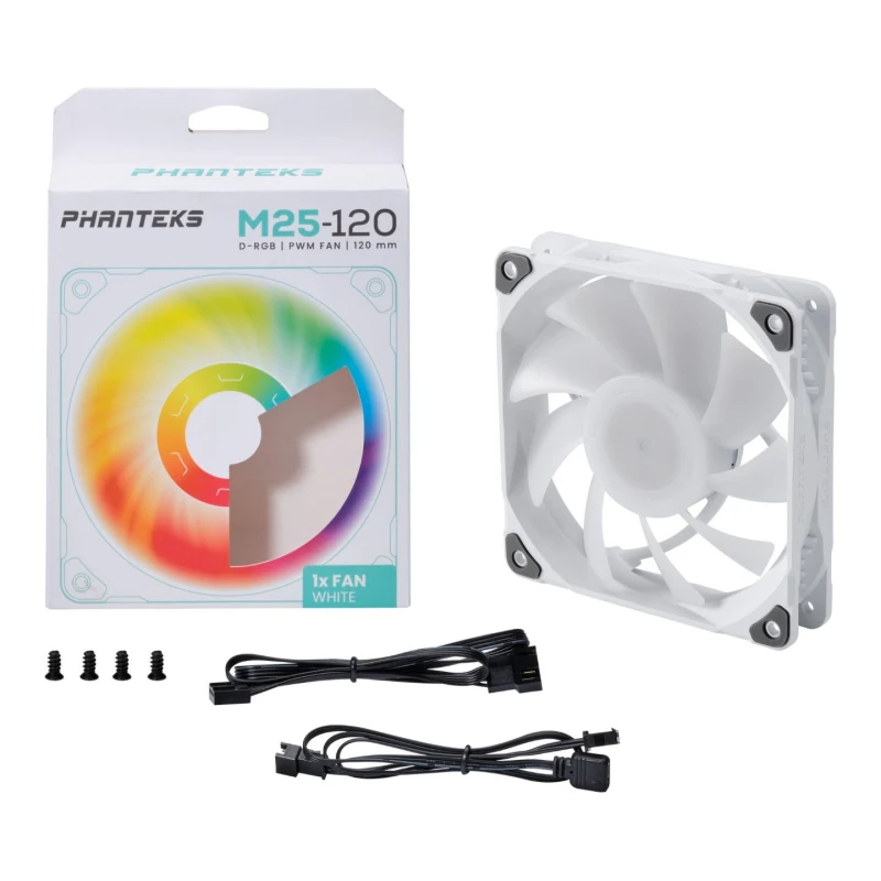 Image of Phanteks M25 120mm D-RGB PWM High-Airflow Chassis Fan - White