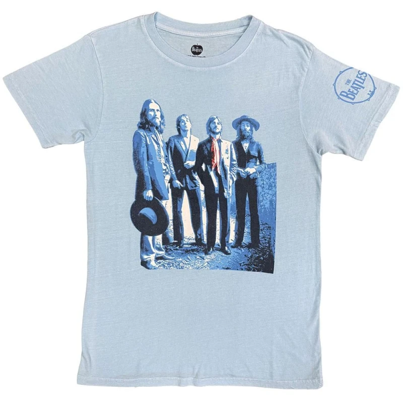 Image of The Beatles The Beatles Men Hat In Hand T-Shirt in Blue Size: Medium Blue M Male 5063806641247