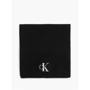 Image of Calvin Klein Jeans Monologo Embro Knit Scarf - Black