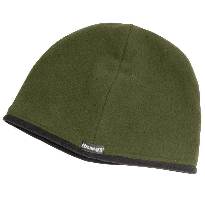 Image of Result Result Men Winter Essentials Reversible Microfleece Bob Hat in Olive Size: Small Olive S Male 5054171286409
