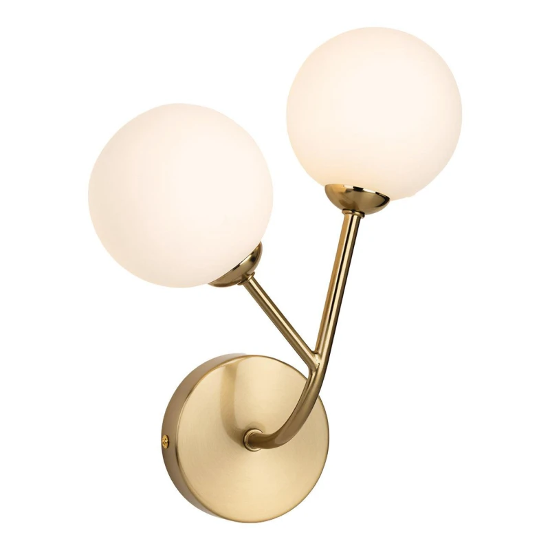 Image of Firstlight Groves 2-Light Wall Wall Light Opal in Brushed Brass