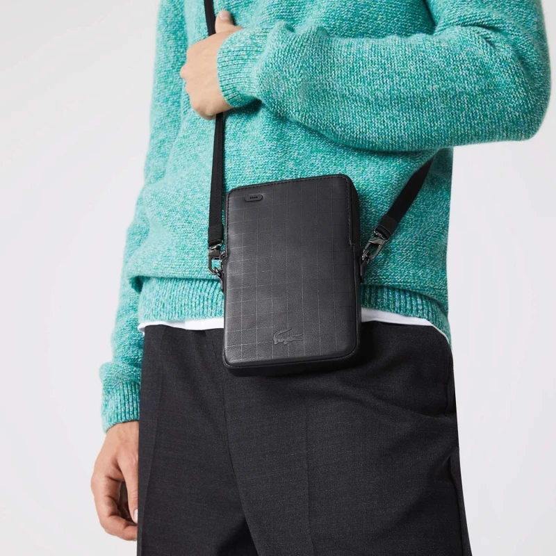 Image of Lacoste Infini-T Intergrated Smartphone Wallet - Black One Size