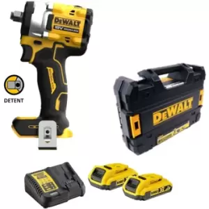 Image of 18v xr DCF922D2T Brushless 1/2 Compact Torque Wrench Detent Pin - 2x 2ah - Dewalt