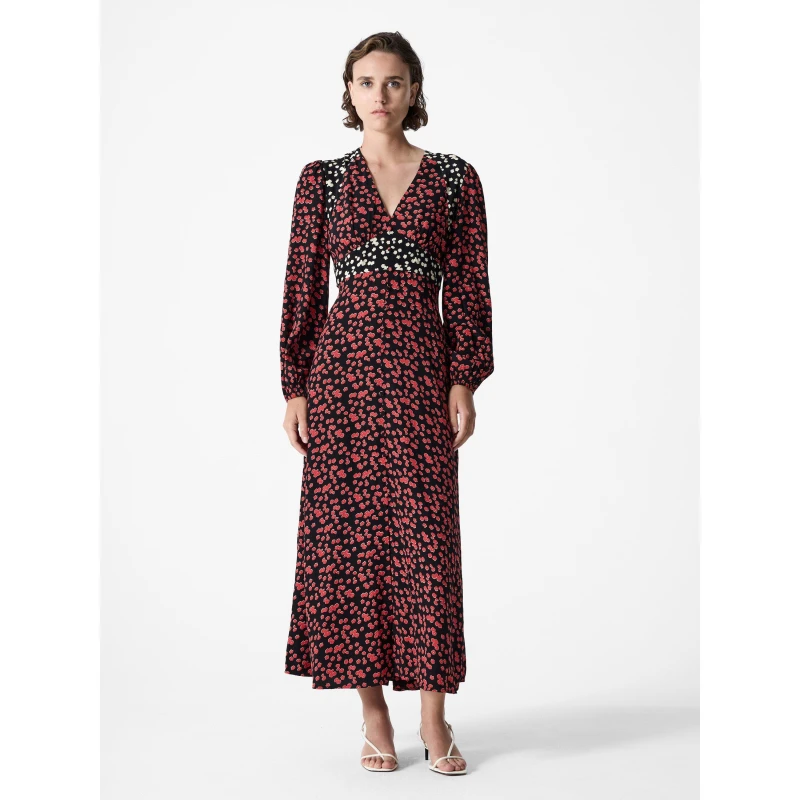 Image of French Connection Womens Delphine Long Maxi Dress Black female 8 (XS)