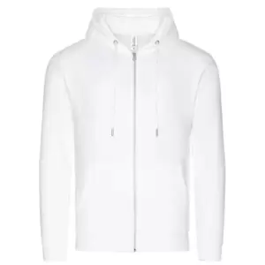 Image of Awdis Mens Organic Full Zip Hoodie (L) (Arctic White)