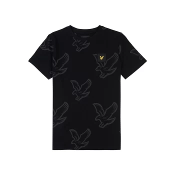 Image of Kids All Over Print T-Shirt - True Black - 8-9 yrs