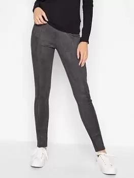 Image of Long Tall Sally Grey Suedette Legging, Grey, Size 22, Women