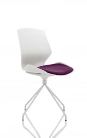 Image of Florence Spindle White Frame Visitor Chair in Tansy Purple