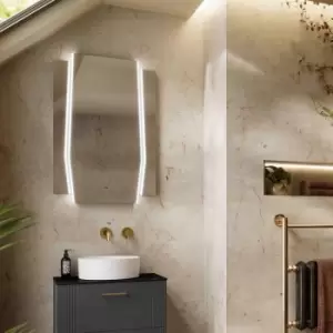 Image of Arched LED Bathroom Mirror with Demister 600 x 900mm- HIB Maxim 60