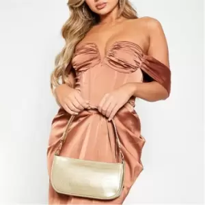 Image of I Saw It First Croc Pu Shoulder Bag - Metallics