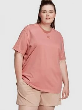 Image of Adidas Originals New Neutral Boyfriend Plus Size T-Shirt - Pink