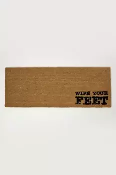 Image of Wipe Your Feet Coir Double Door Mat Runner