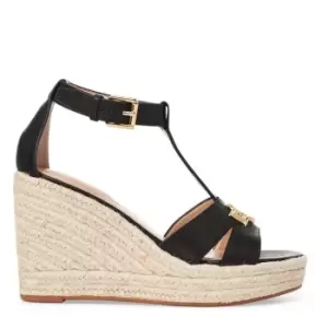 Image of Lauren by Ralph Lauren Hale Espadrille Wedge Sandals - Black