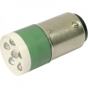 Image of LED bulb BA15d Green 24 Vdc 24 V AC 3150 mcd CML