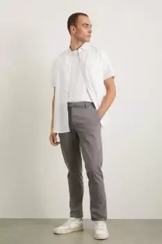 Image of Grey Smart Slim Fit Textured Trousers