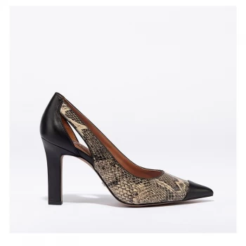Image of Reiss Samara Court Shoes - Black Leather