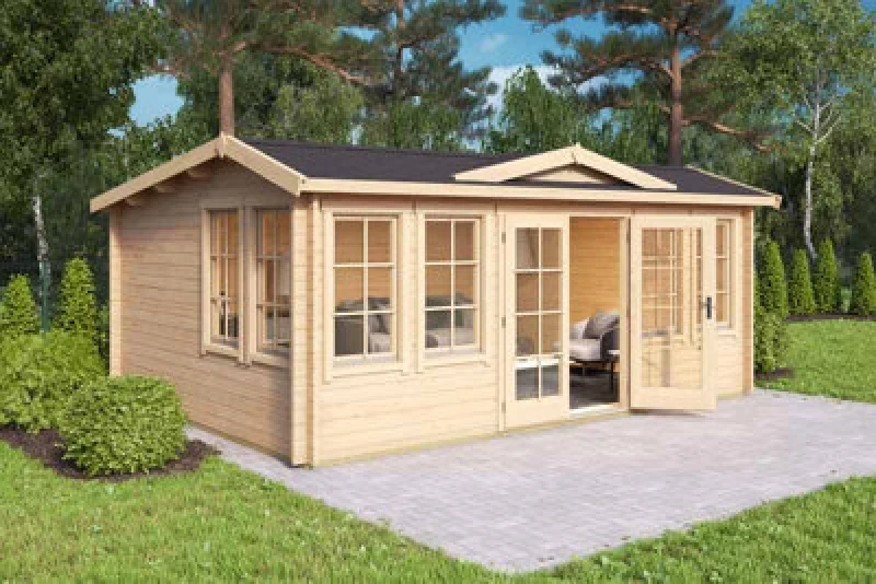 Image of Lasita Maja Balmoral-Log Cabin, Wooden Garden Room, Timber Summerhouse, Home Office - L570 X W421.3 X H239.4 Cm