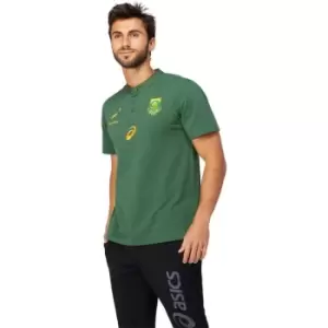 Image of Asics Mens South Africa Polo Top - Green