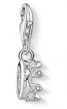 Image of Thomas Sabo Charm Pendant 'Crown' White Zirconia Jewellery